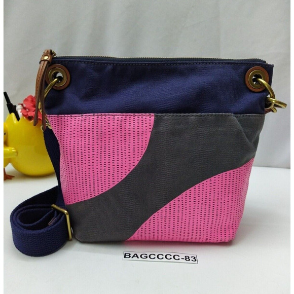 Fossil Keely Multicolor Coated Canvas Pink Dot Zipper Crossbody Bag - $128 - Picture 3 of 13